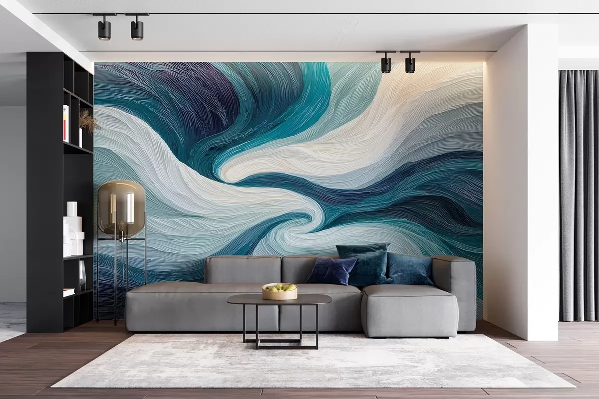 Murales de pared Agua y viento abstractos en tonos fríos w09453 murales de pared Agua y viento abstractos en tonos fríos w09453