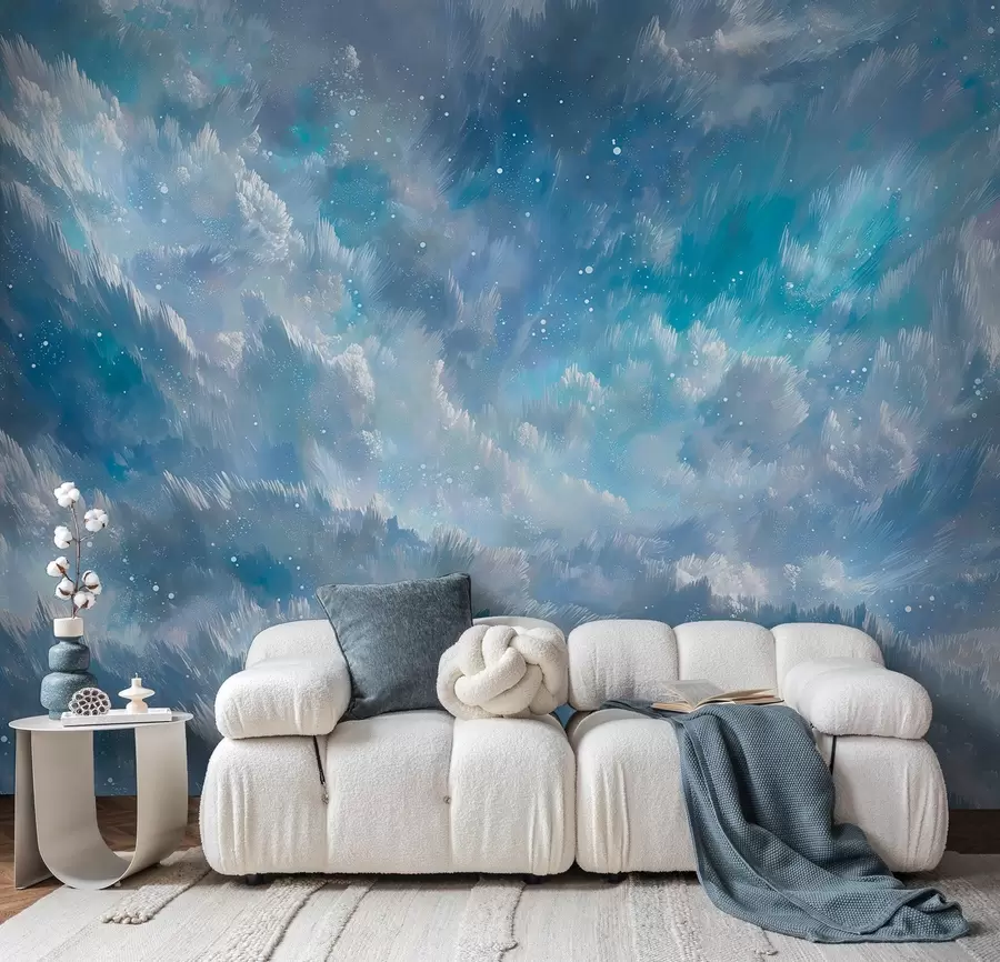 Murales de pared Nubes abstractas celestiales en una fresca paleta de colores pastel w09459 murales de pared Nubes abstractas celestiales en una fresca paleta de colores pastel w09459
