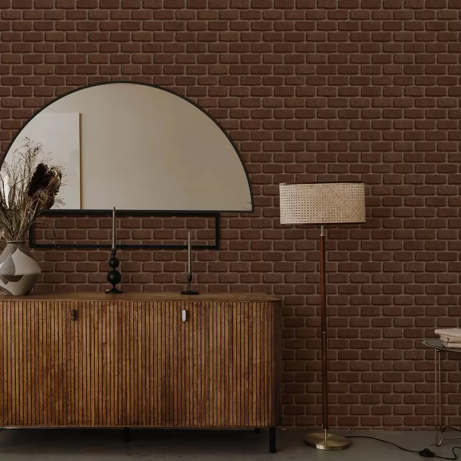 murales de pared Textura rústica de ladrillo marrón a00879