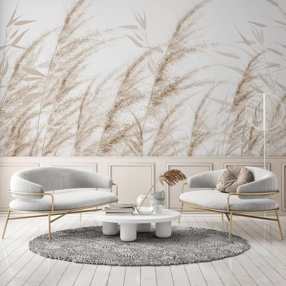 murales de pared Pampas y hierba seca w04863v1