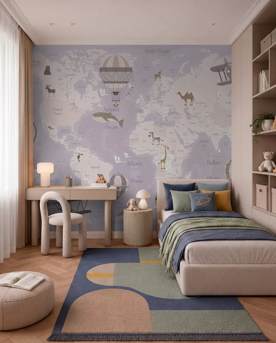 murales de pared Vuelos en inglés — violeta c00003env4