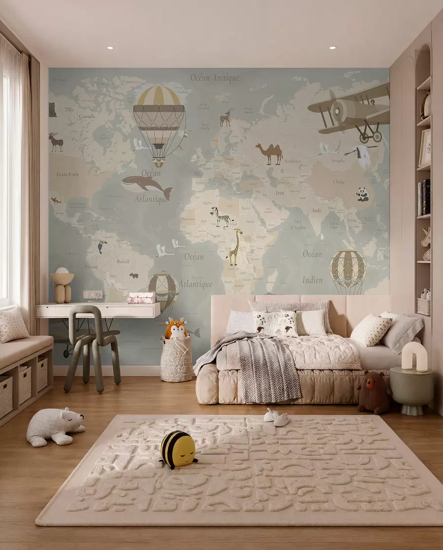 murales de pared Vuelos en francés — beige c00003fr