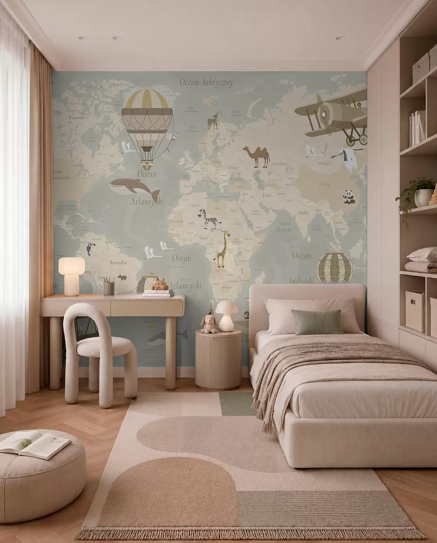 murales de pared Vuelos en polaco — beige c00003pl