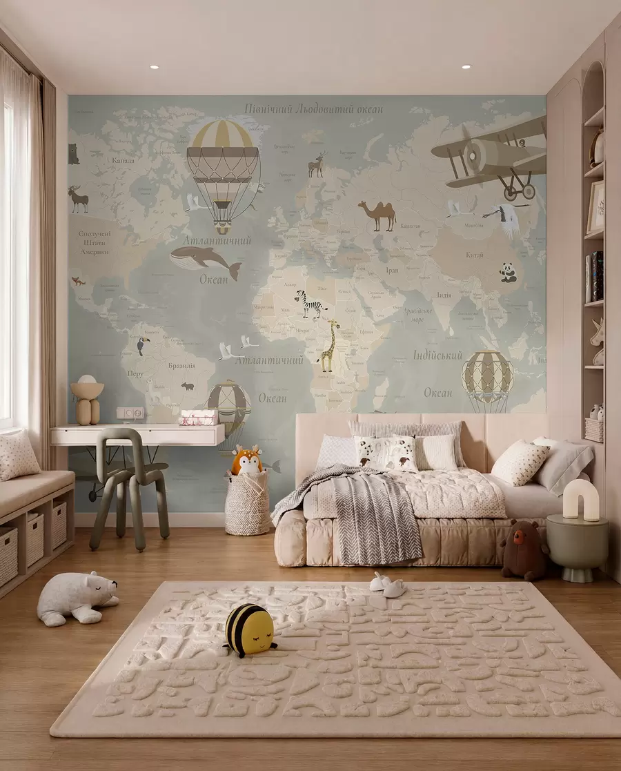 murales de pared Vuelos en ucraniano — beige c00003uk
