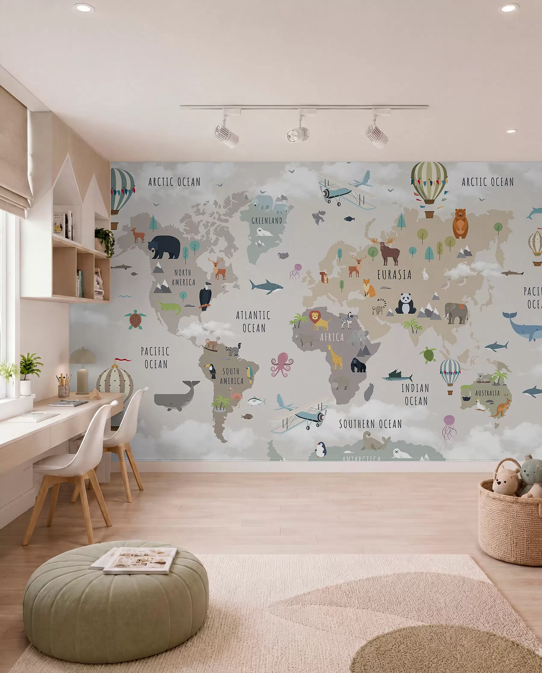 murales de pared Atlas animal en inglés c00002en