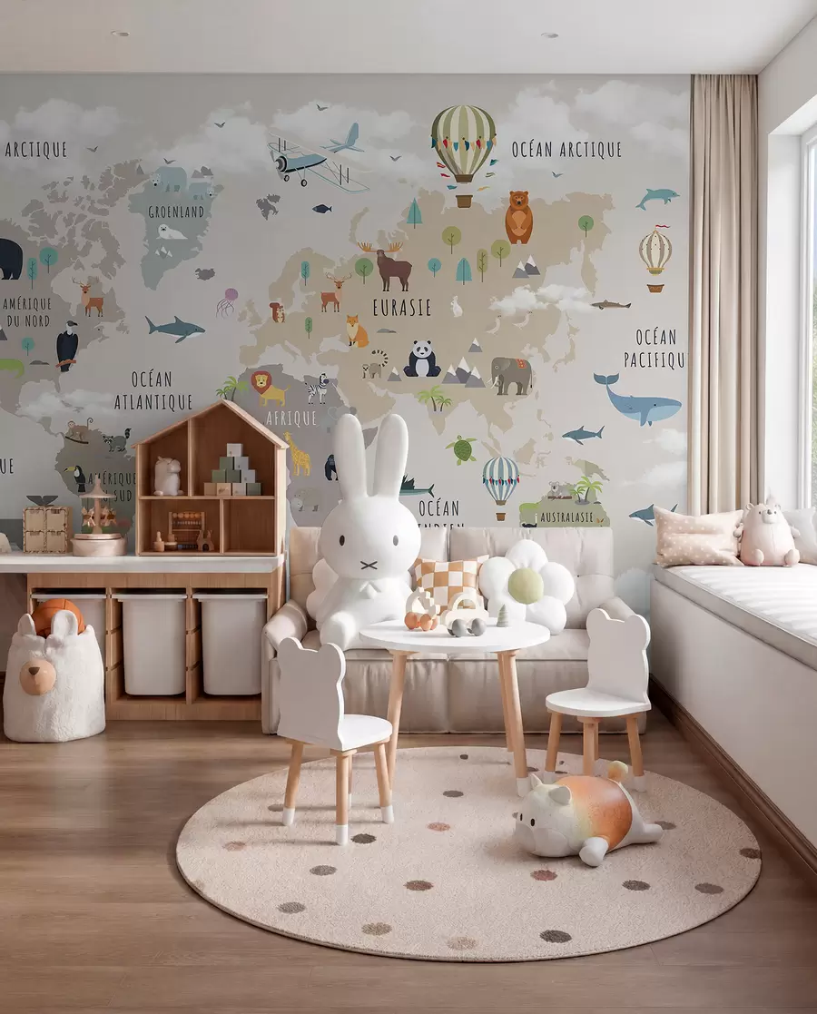 murales de pared Atlas animal en francés c00002fr