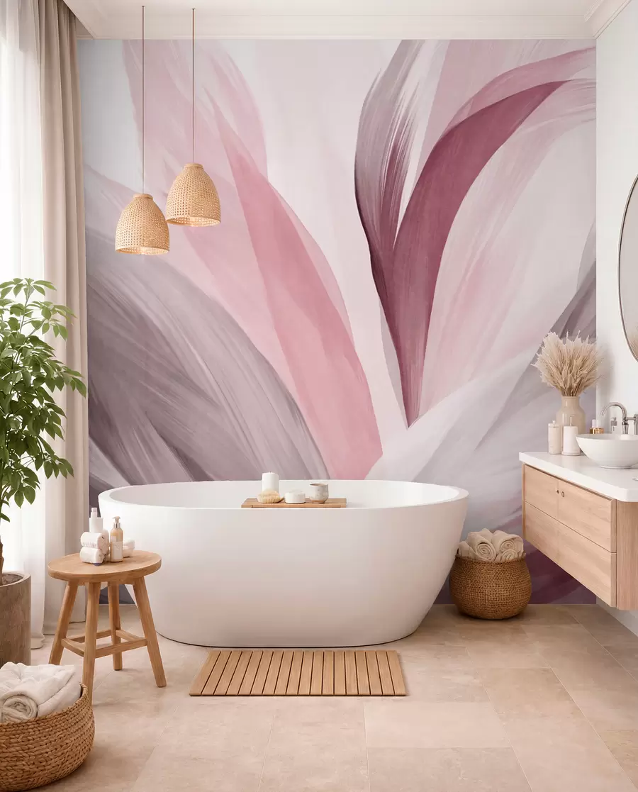murales de pared Capas de plumas rosas w09531v2