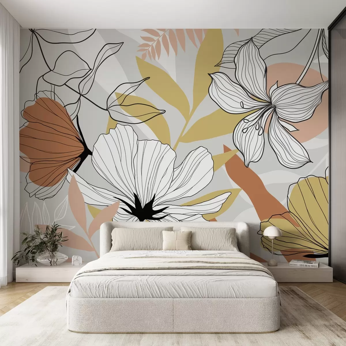 murales de pared Plantas y flores abstractas w04898