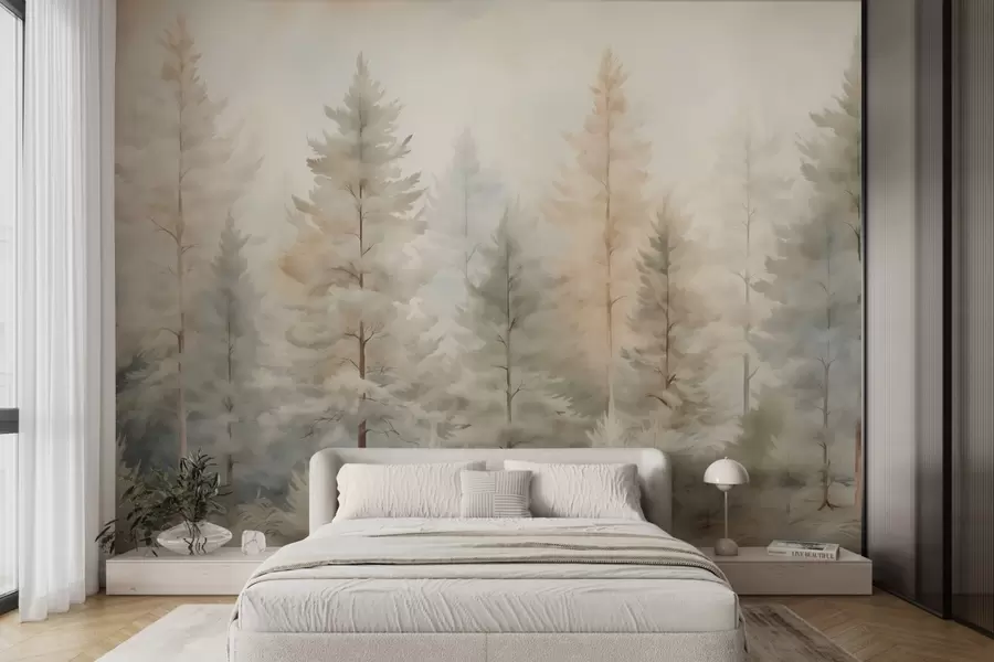 murales de pared Bosque de coníferas w04975