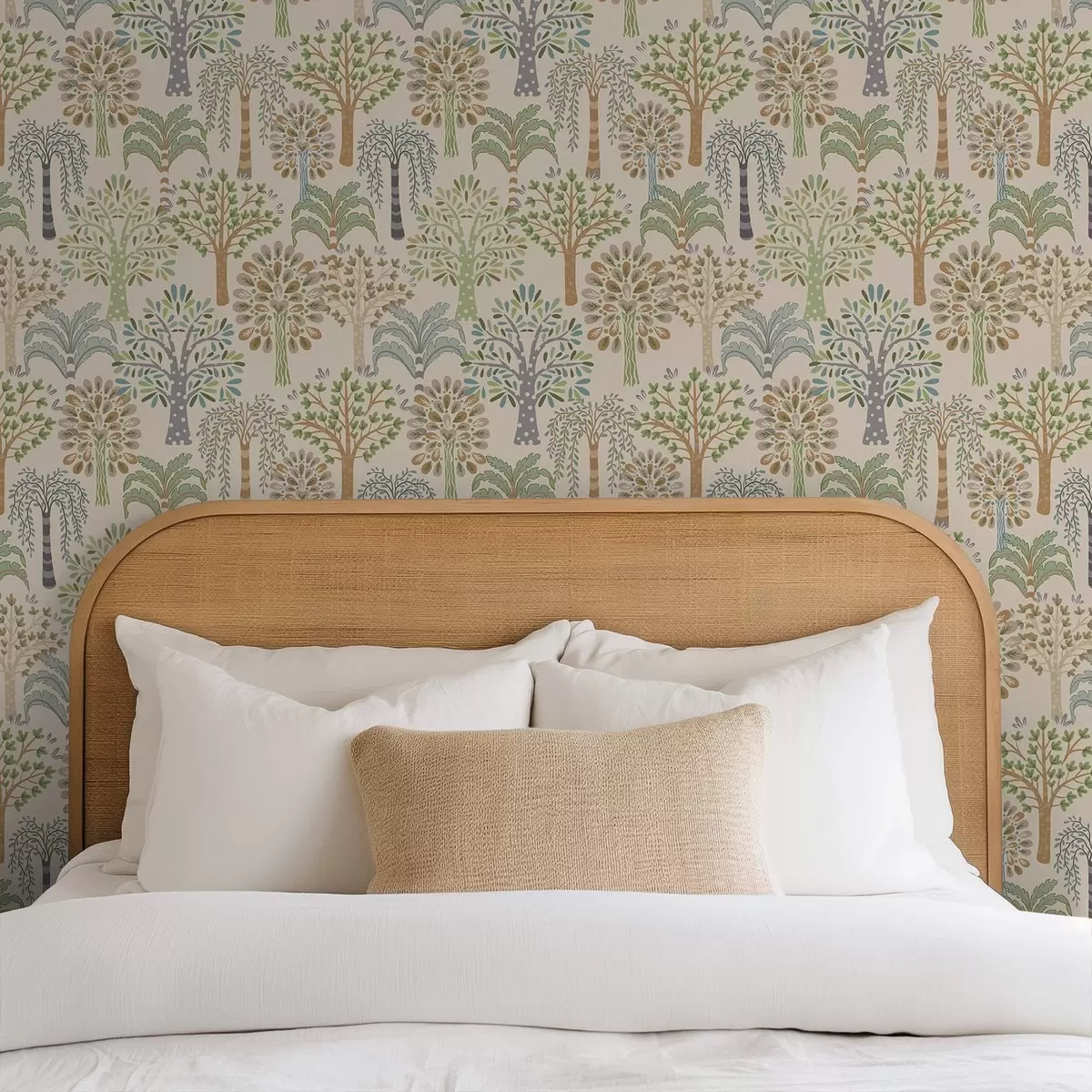 Papel pintado Árboles decorativos en una suave paleta natural a00960