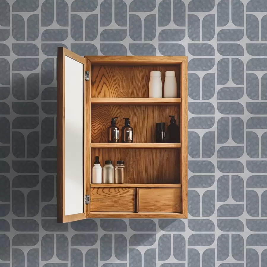 murales de pared Mosaico gris alternando formas redondeadas y rectangulares. a01069