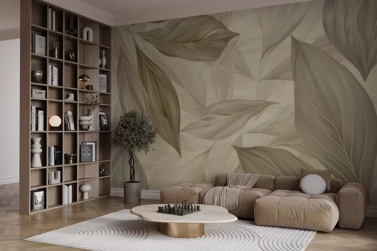 murales de pared Hojas abstractas delicadas w04969
