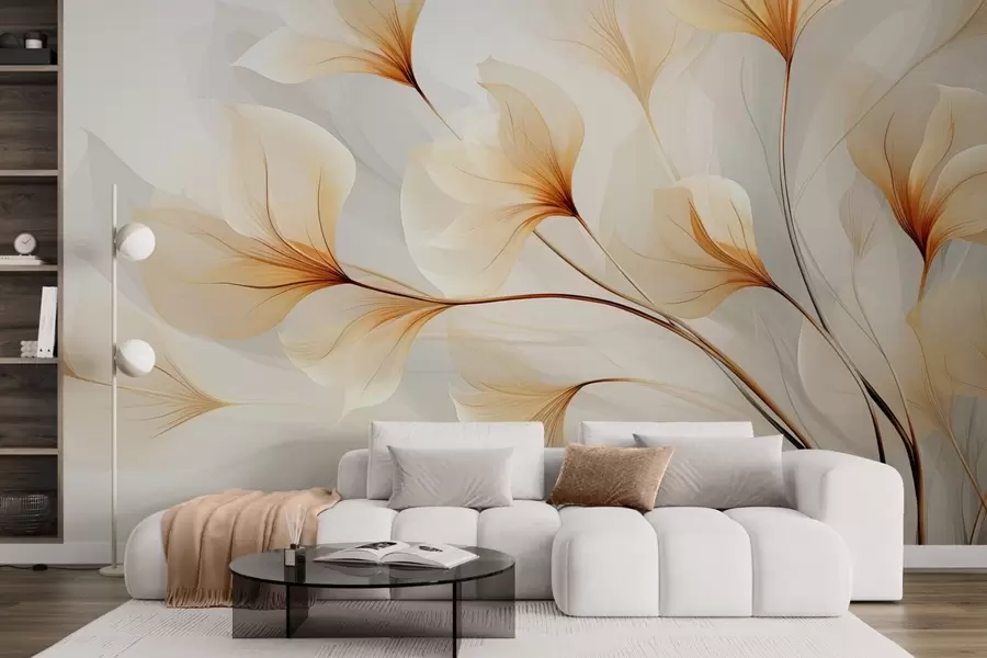 murales de pared flores abstractas w09596