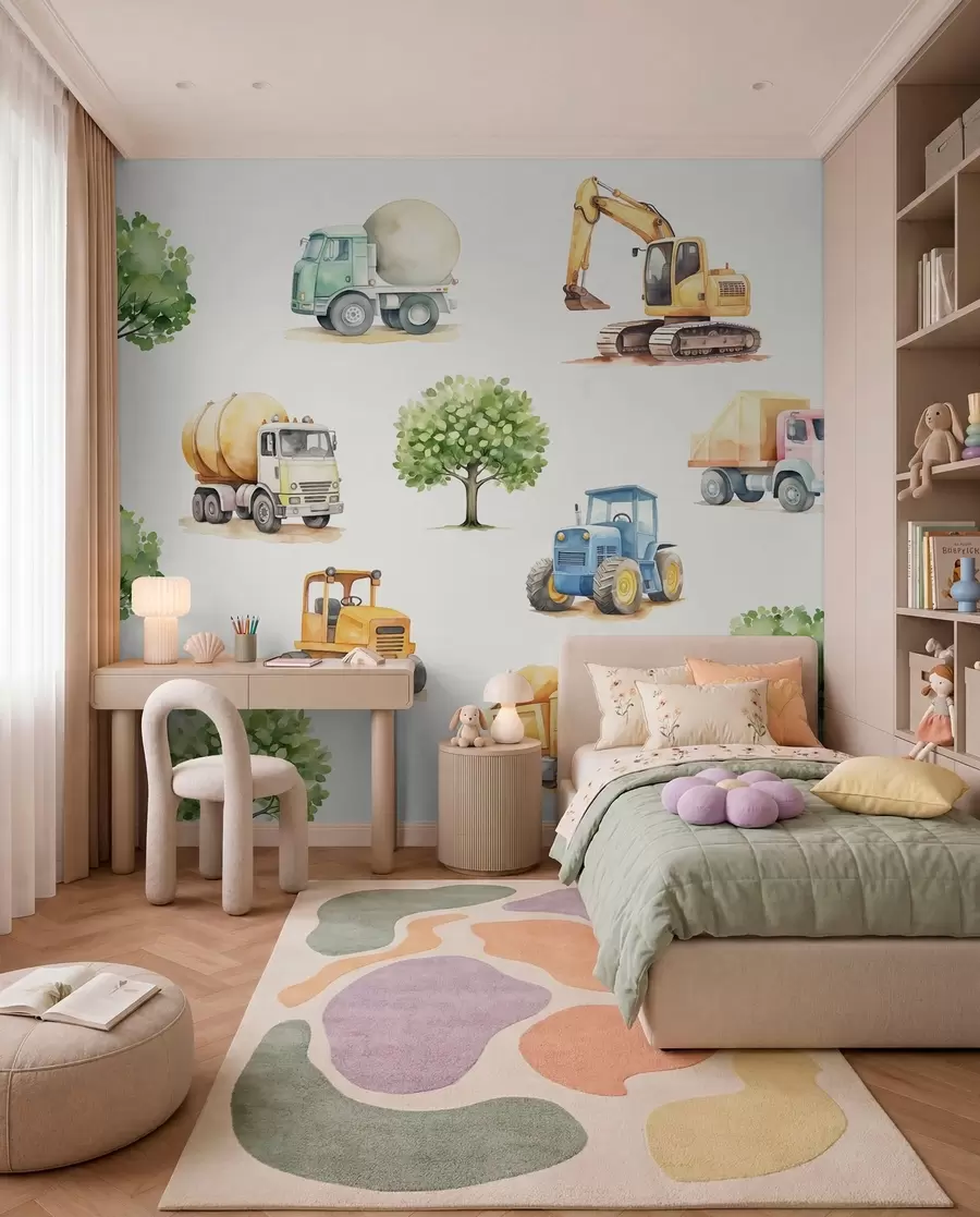murales de pared Pequeño equipo de obras w05139