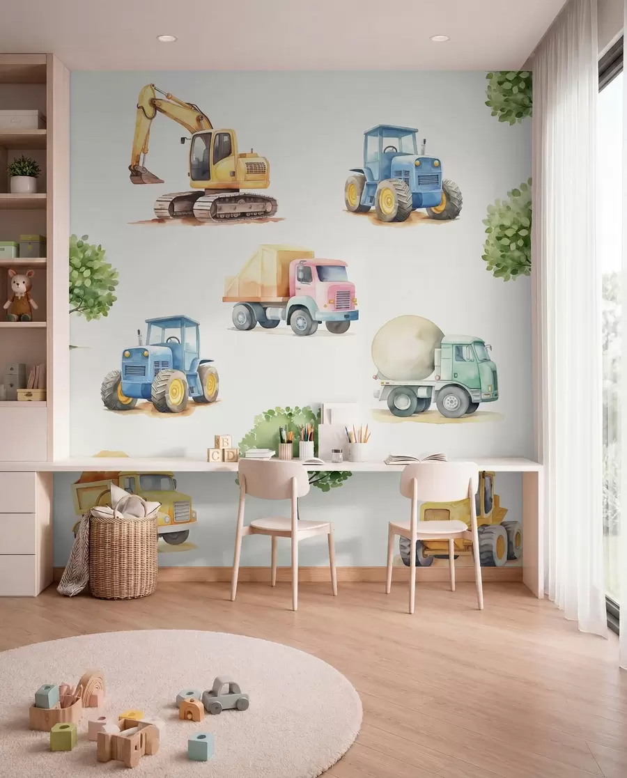 murales de pared Pequeño equipo de obras w05139