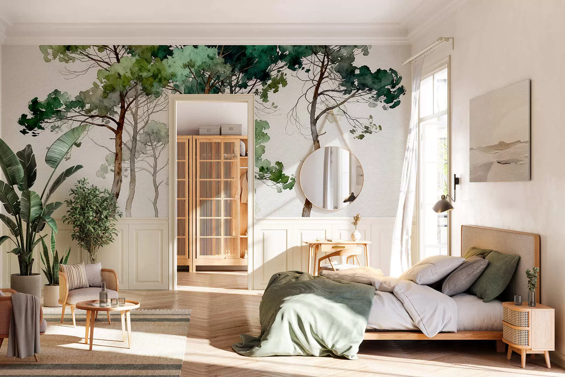 murales de pared Pinos pintados w05173