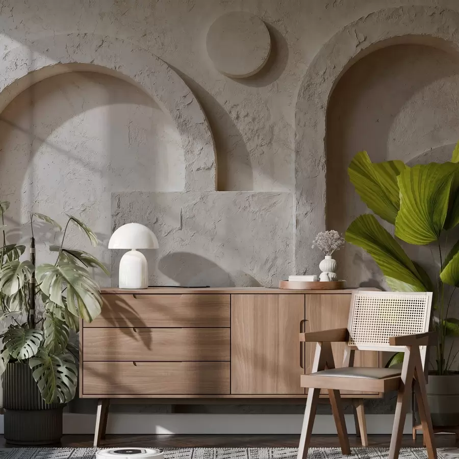 murales de pared Geometría volumétrica hecha de hormigón w05186