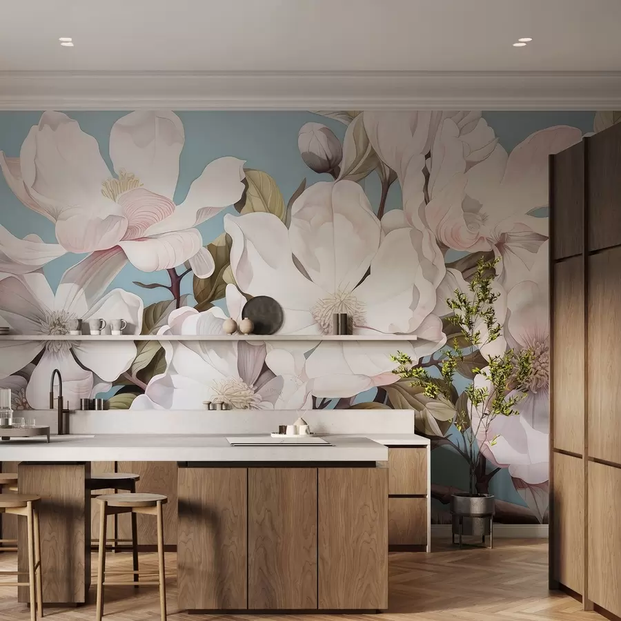 murales de pared Exuberantes flores en la rama de un árbol w05178