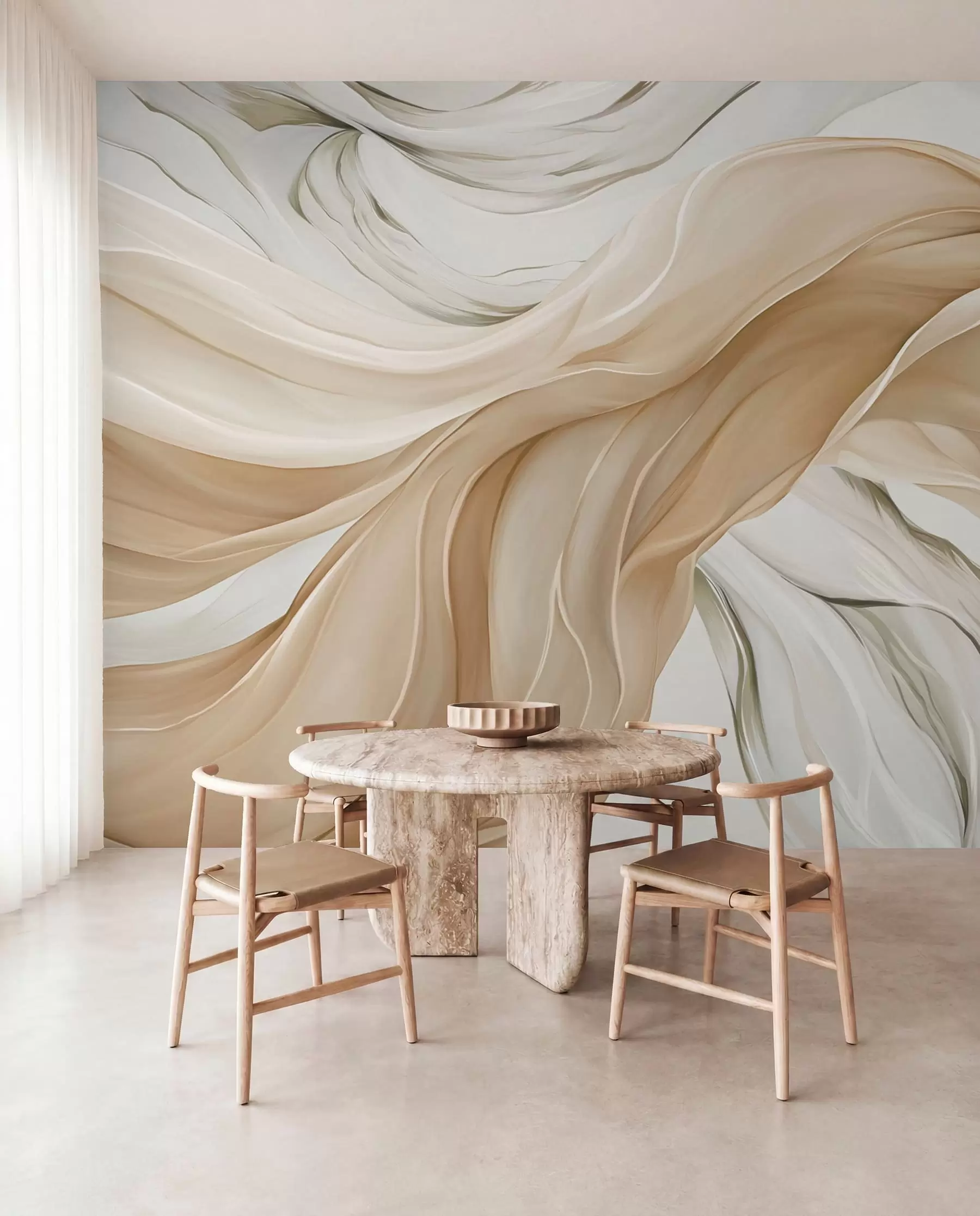 murales de pared Pliegues de marfil y arena w05152