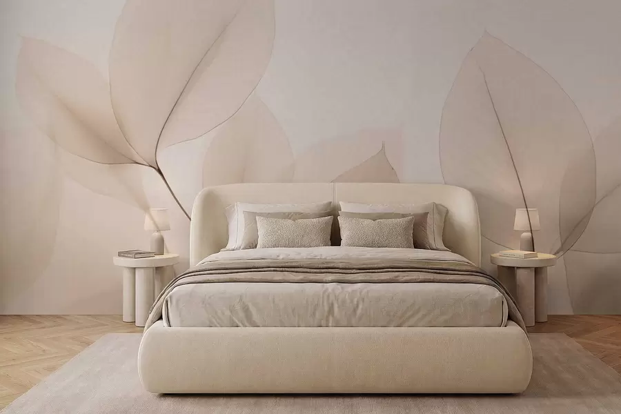 murales de pared Flor blanca con línea fina w05268