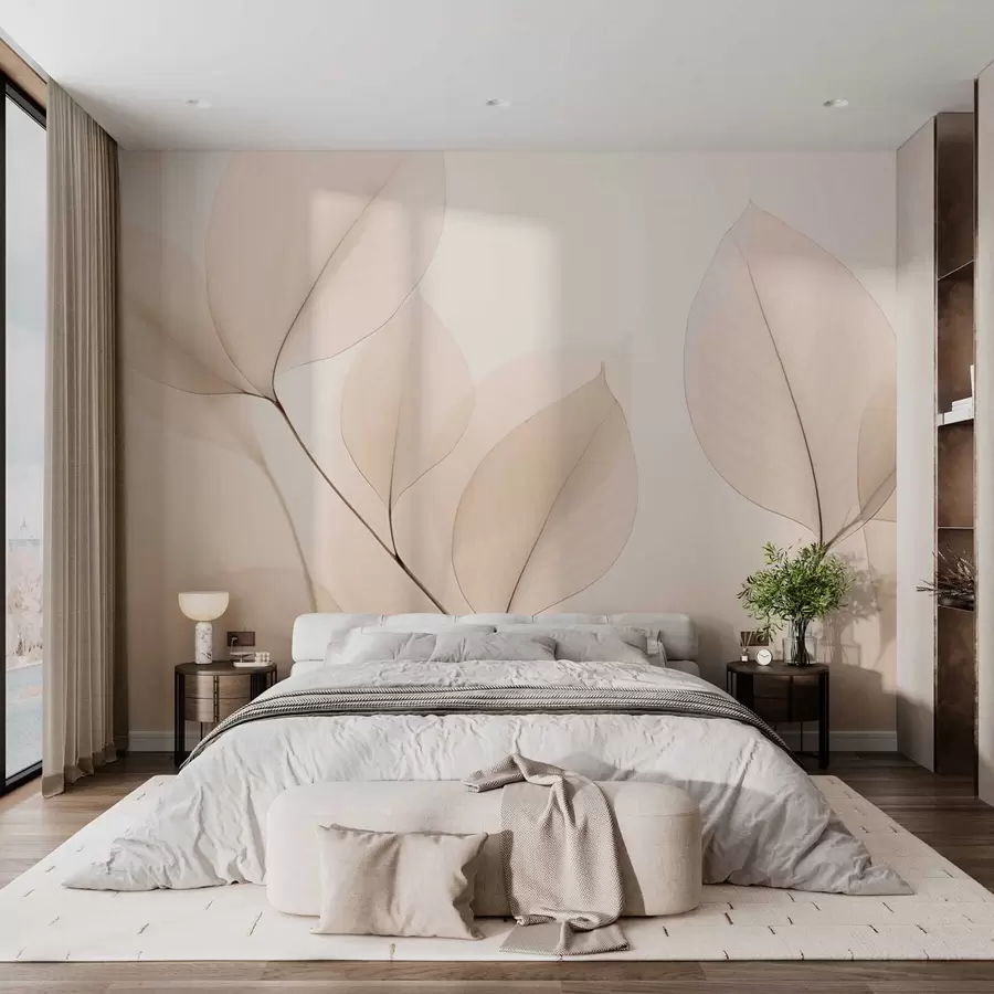 murales de pared Flor blanca con línea fina w05268