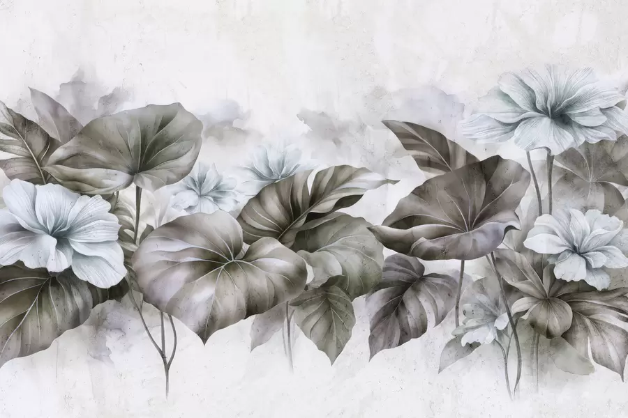 murales de pared Loto pintado con estilo grunge w05282