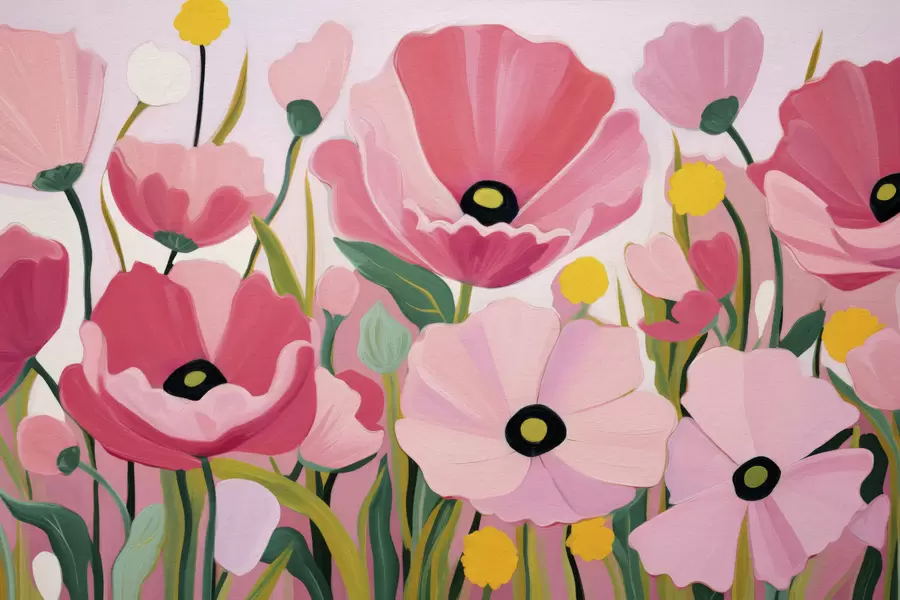 murales de pared Amapolas suculentas w05316