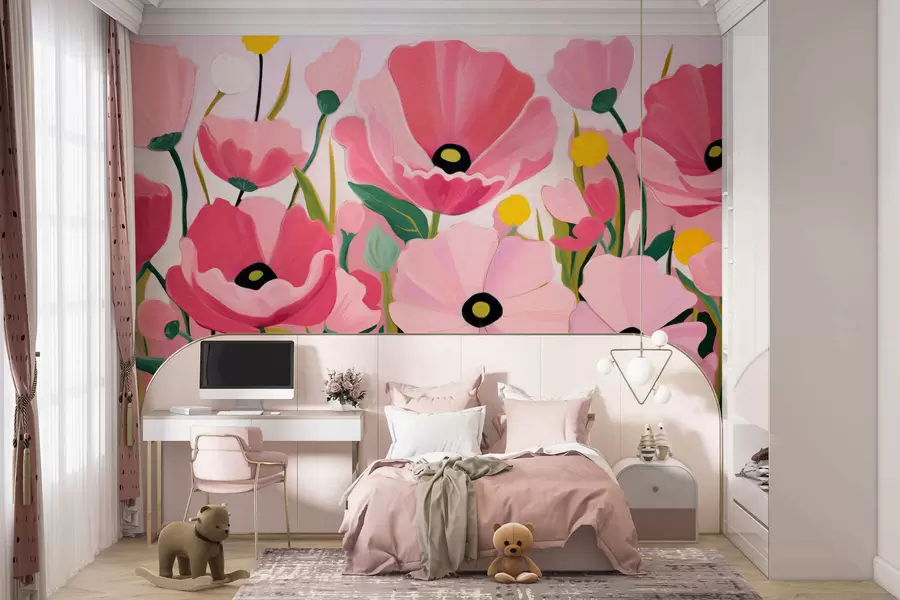 murales de pared Amapolas suculentas w05316