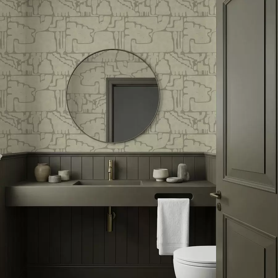 murales de pared Patrón abstracto ligero con formas suaves. a01122v2