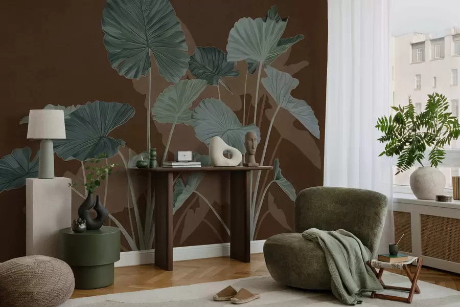 murales de pared Jardín de lotos pintados w05364v1