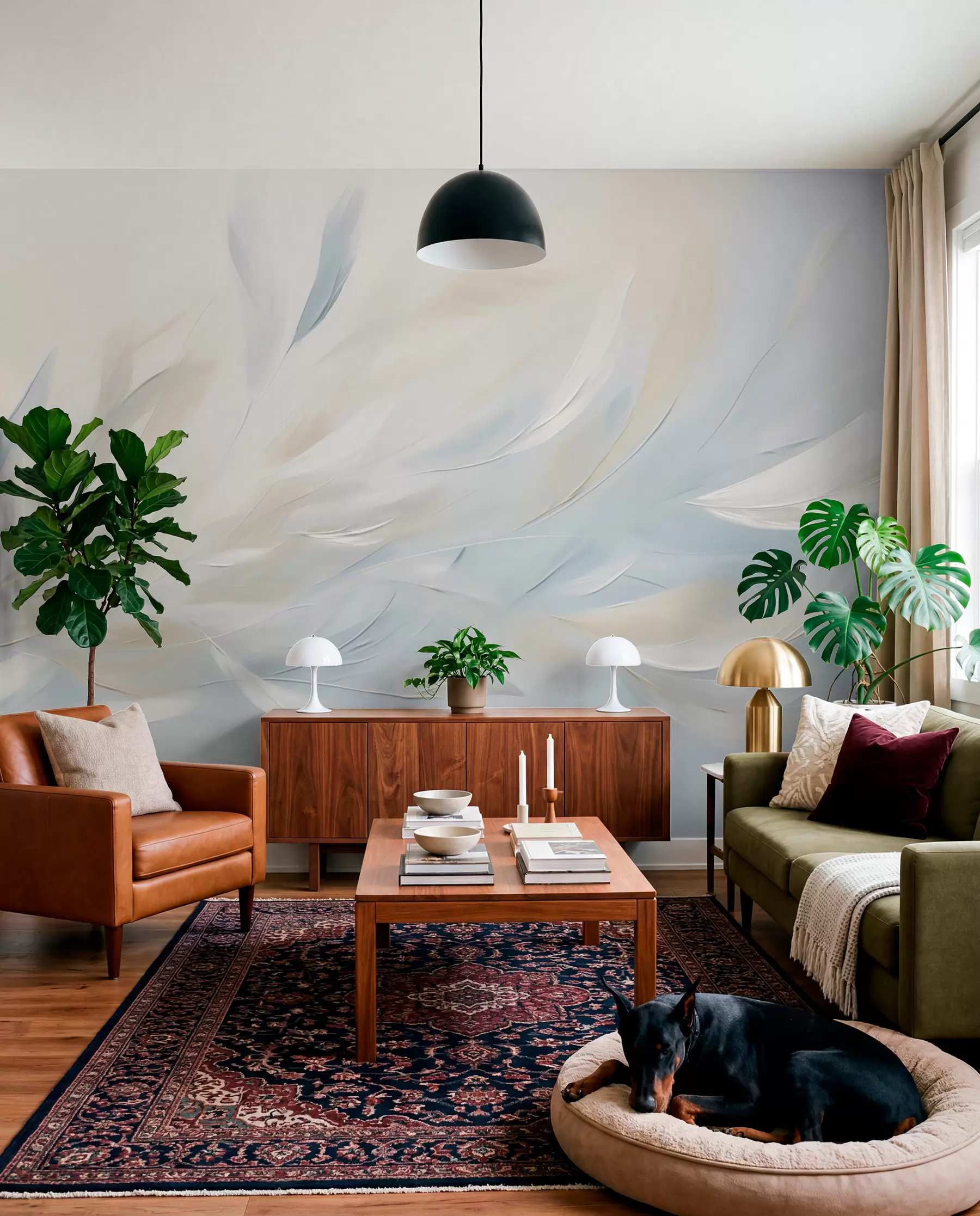 murales de pared Hojas que se funden en la luz w05371