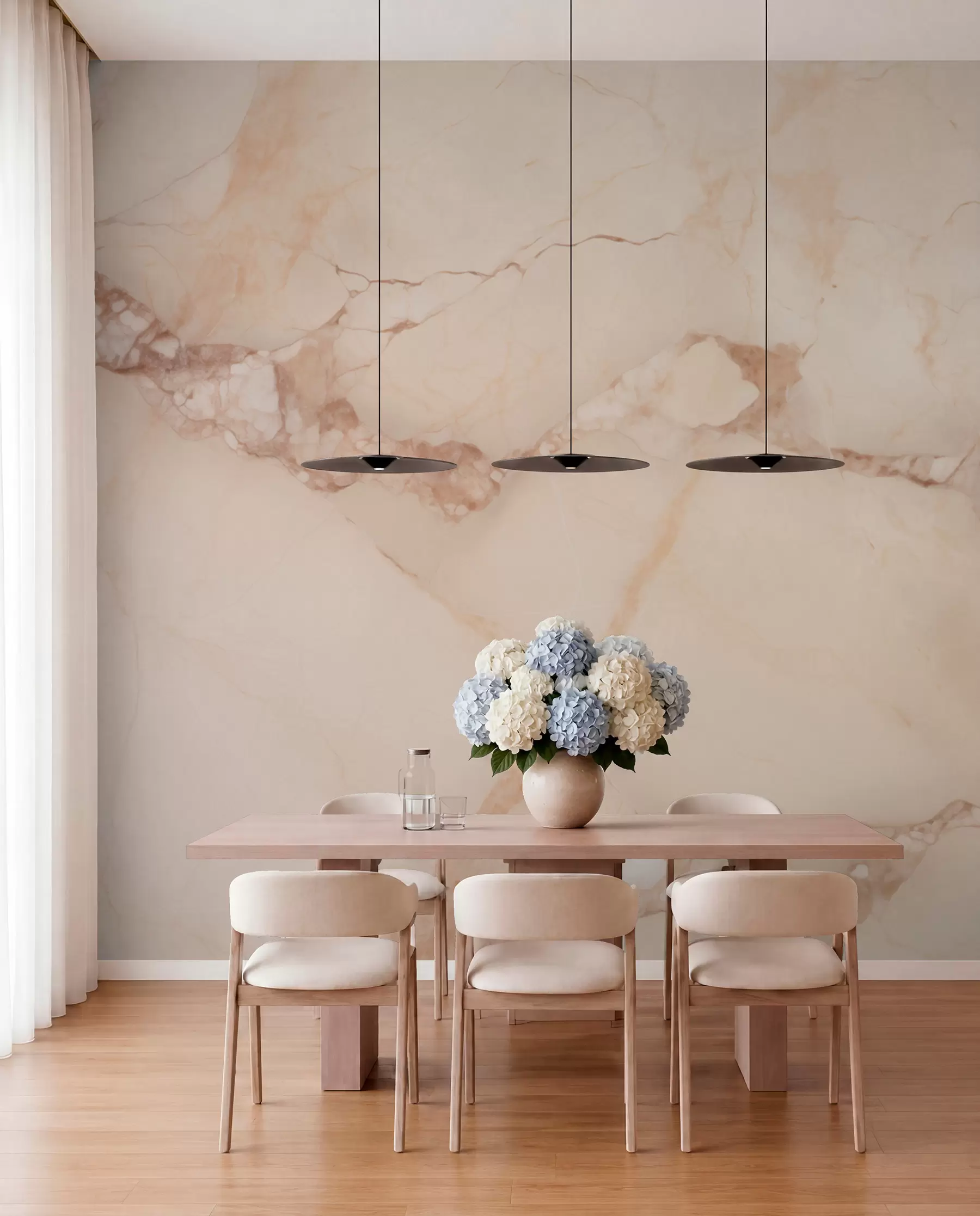 murales de pared Mineral rosa empolvado w05348