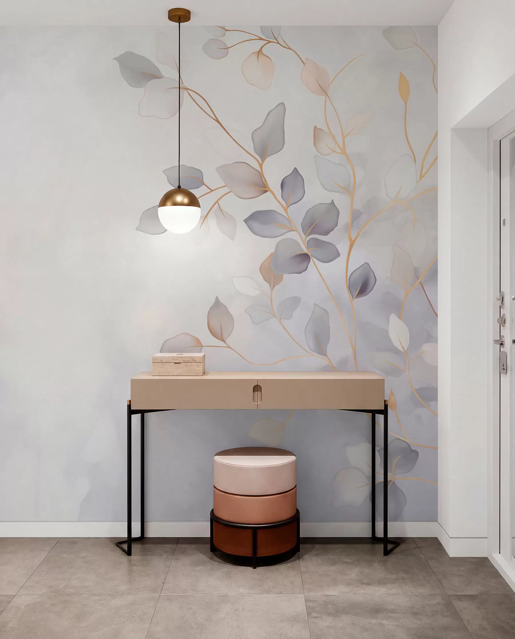 murales de pared Ramas pastel en la bruma w05296