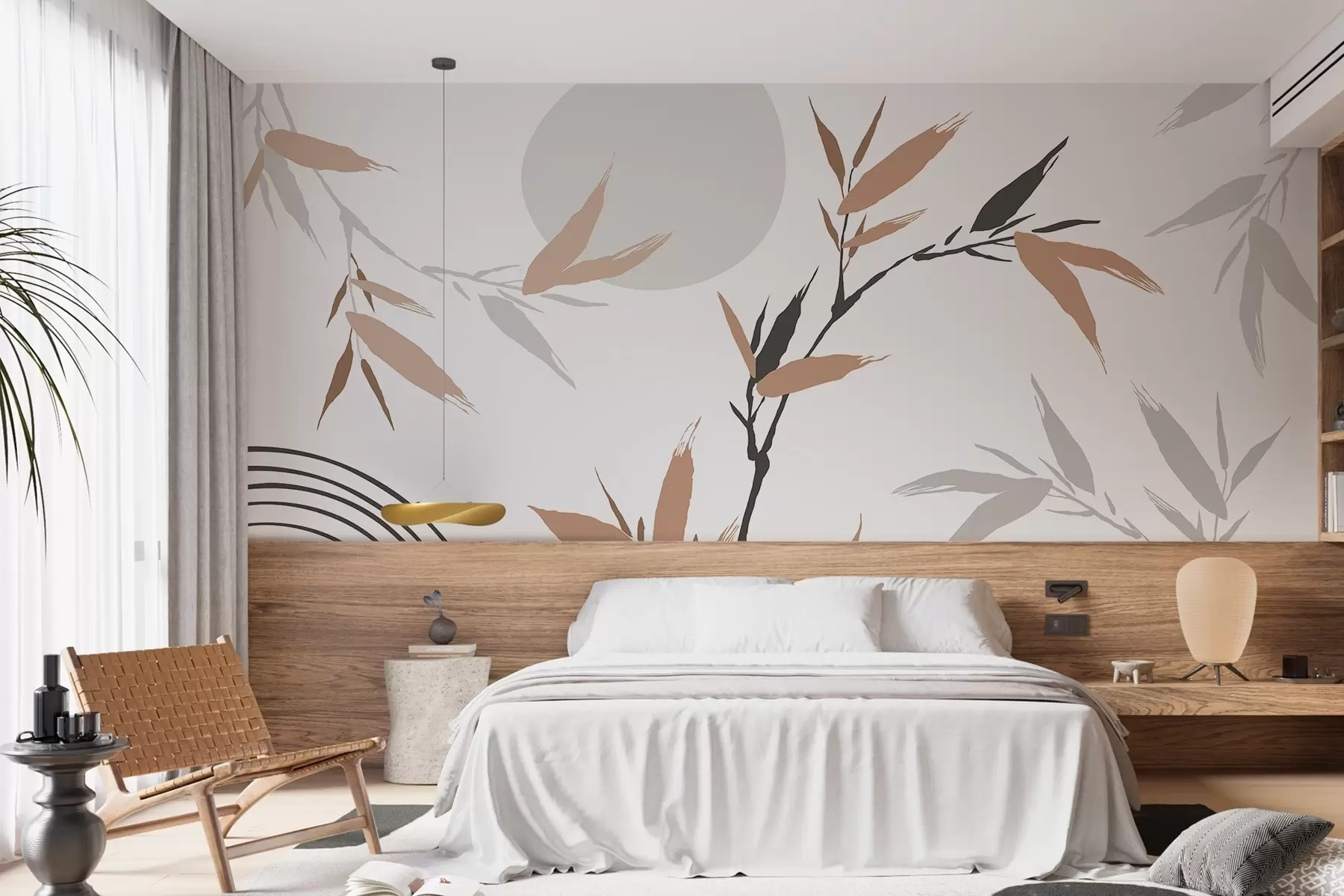 murales de pared Rama abstracta con hojas w05398