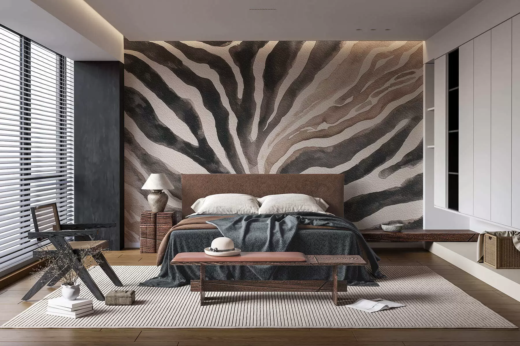 murales de pared Abstracción suave con texturas naturales en tonos neutros w09801