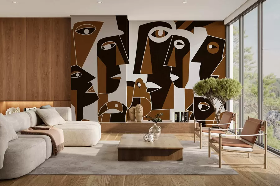 murales de pared Rostros al estilo africano w05446