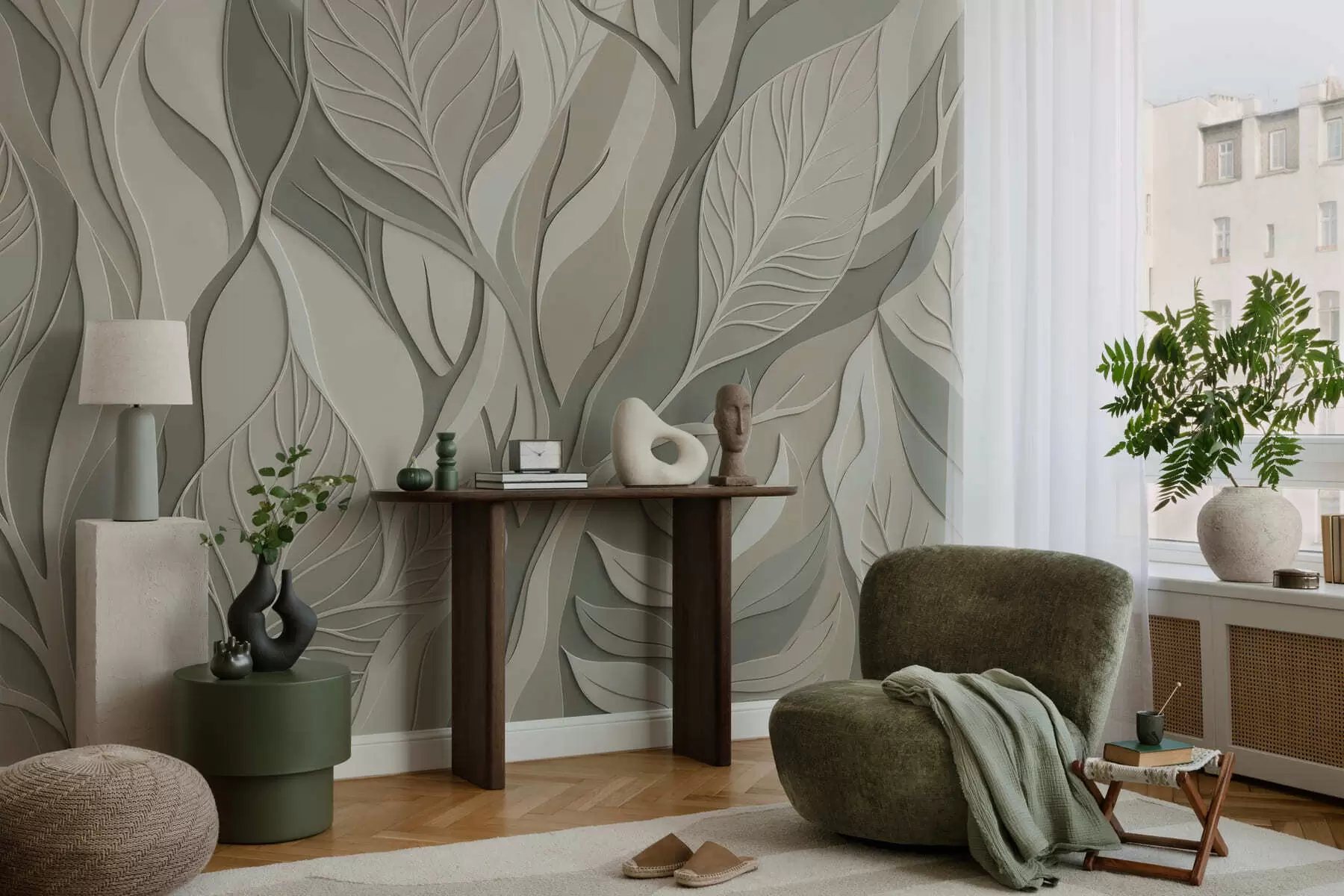 murales de pared Hojas entrecruzadas w05448