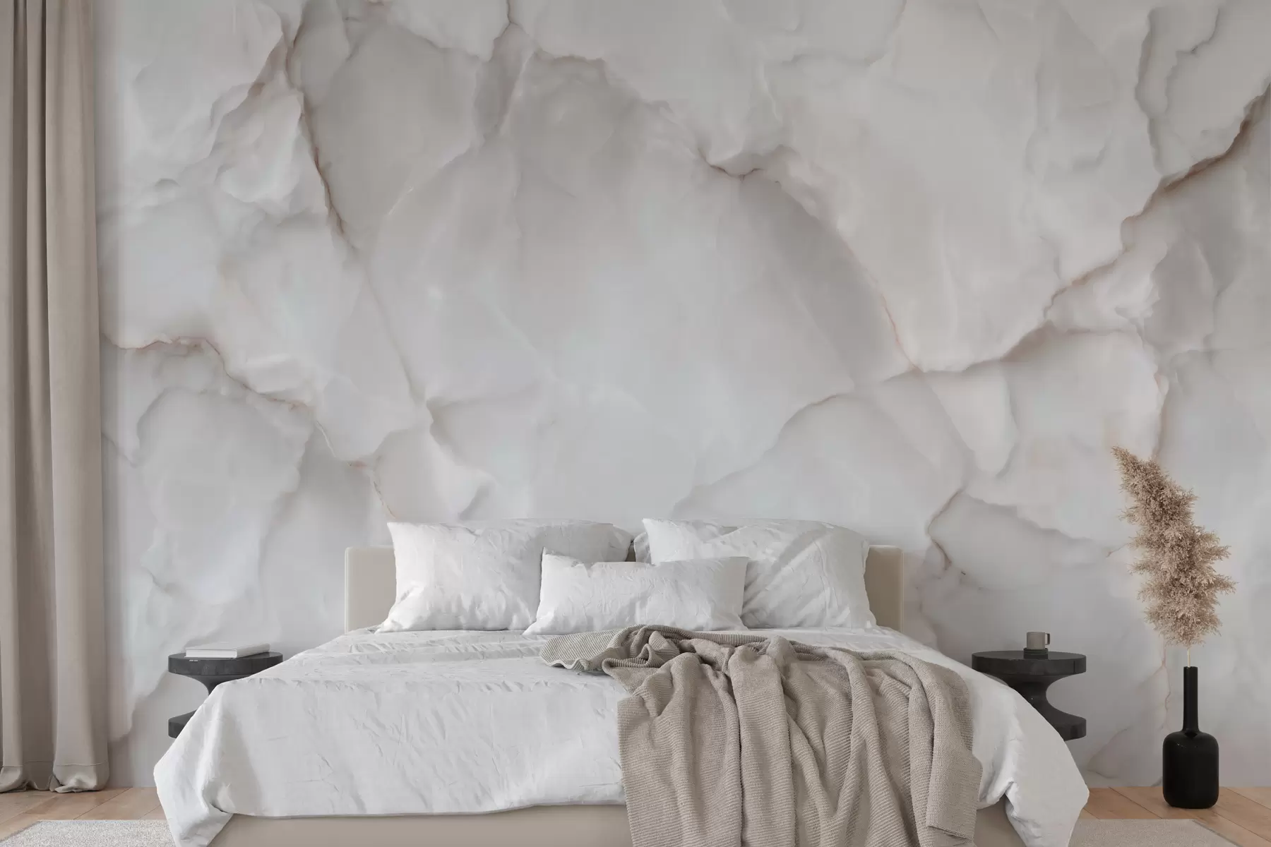 murales de pared Imitación de mármol claro con aspecto de piedra natural w09802