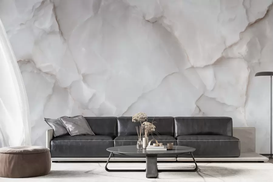 murales de pared Imitación de mármol claro con aspecto de piedra natural w09802