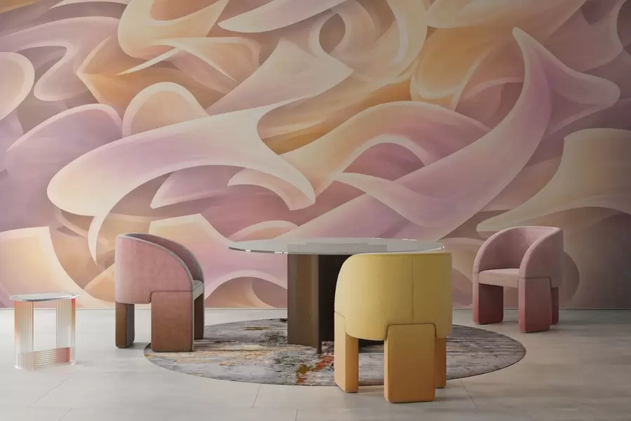 murales de pared Líneas abstractas entrelazadas w05450