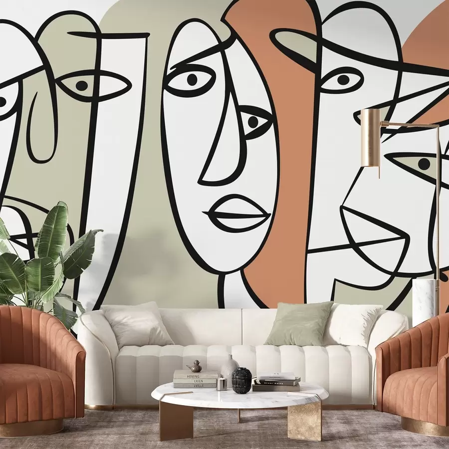 murales de pared Caras abstractas w05504