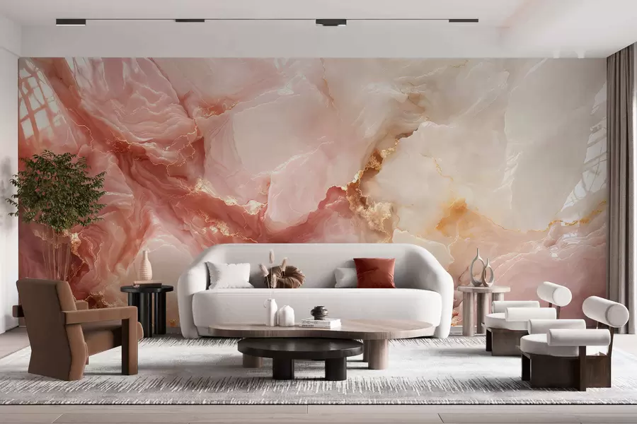 murales de pared Imitación de mármol rosa w05519