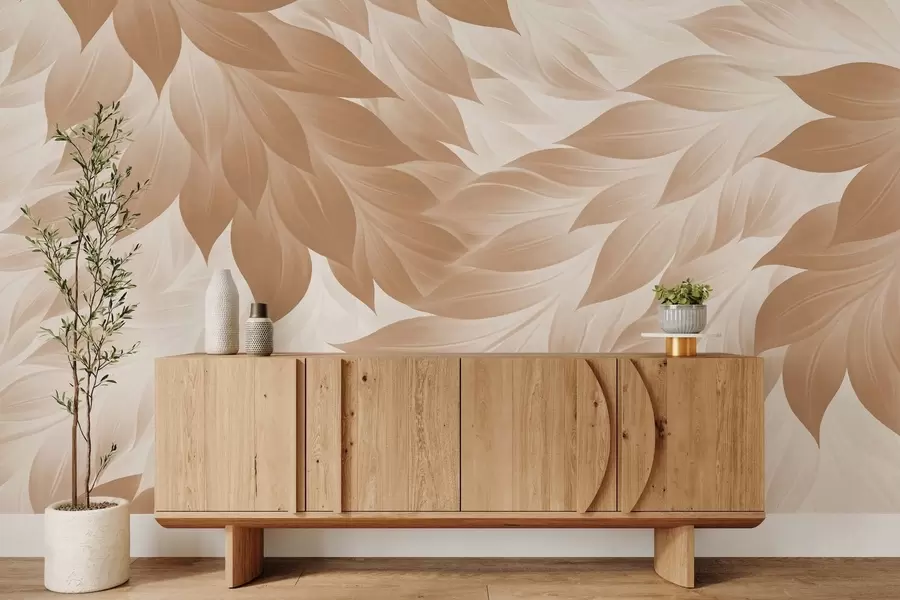 murales de pared Hojas abstractas de contornos nítidos w05531v1