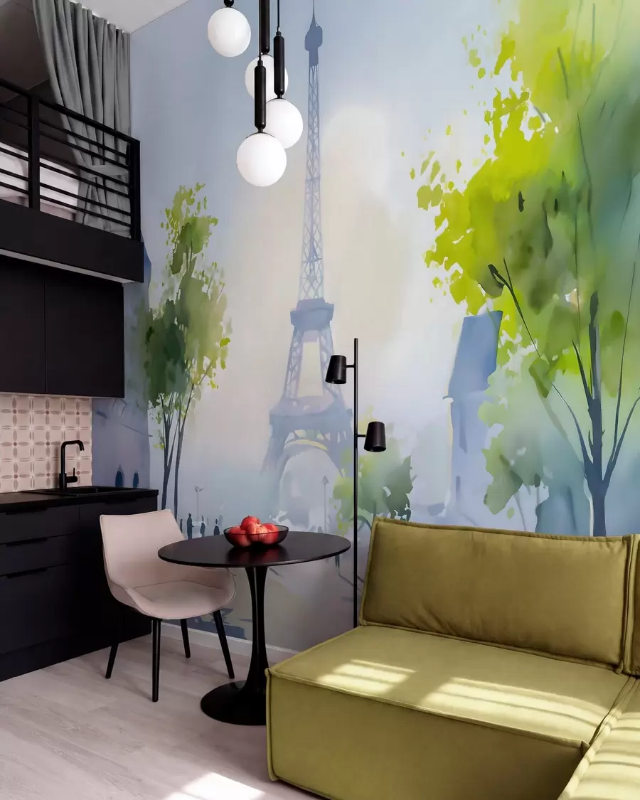 murales de pared París, un paisaje urbano en acuarela pintado «à la prima» w05566
