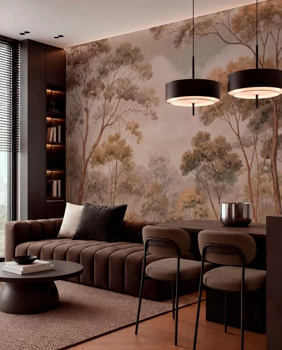 murales de pared Ramas altas en sepia w05624v2