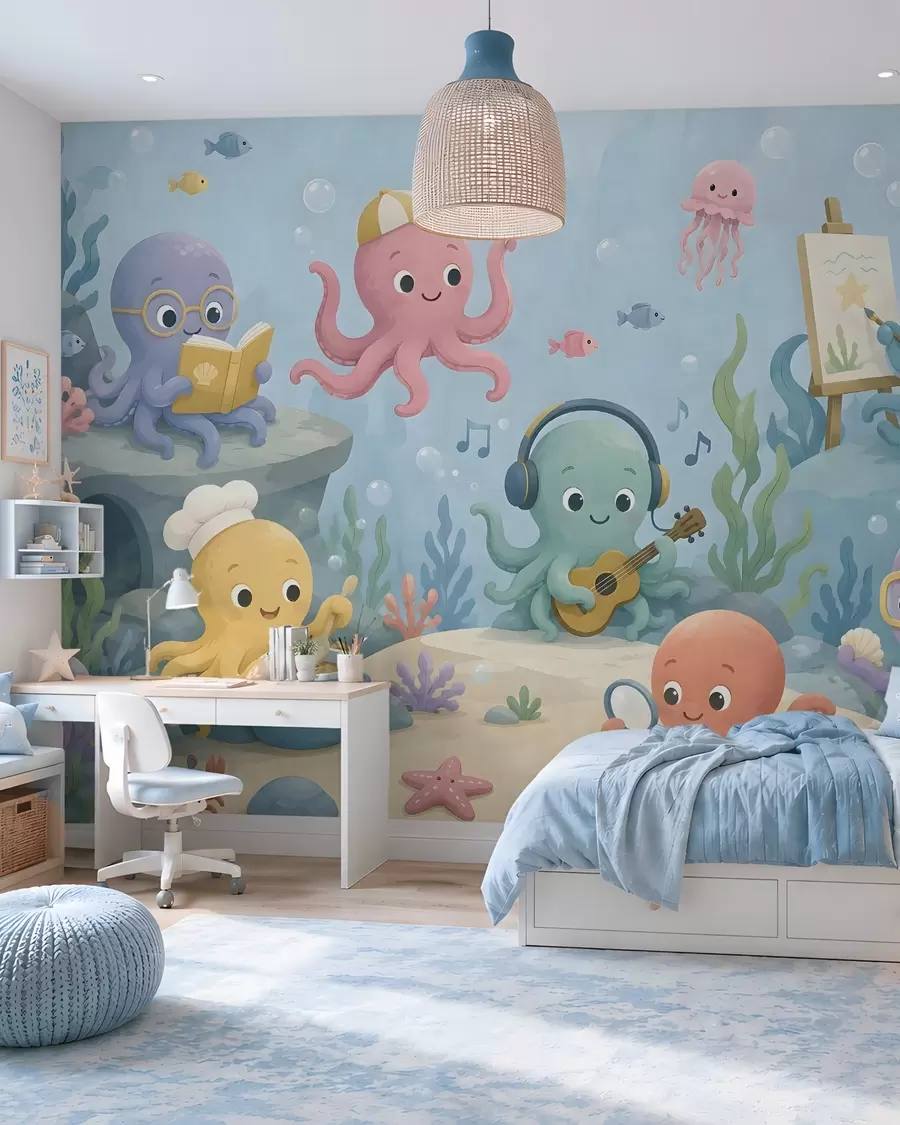 murales de pared Club de pulpos creativos w05568