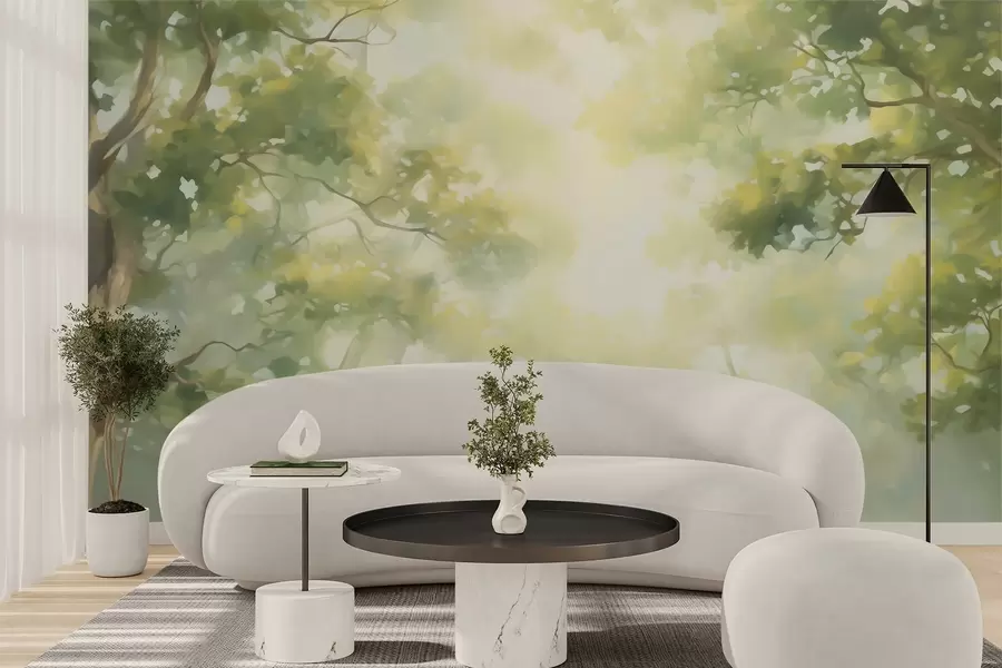 murales de pared Pintura abstracta que imita las ramas de un árbol w05588