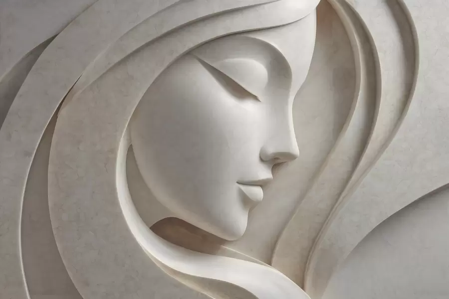 murales de pared Un perfil femenino en bajorrelieve w05569
