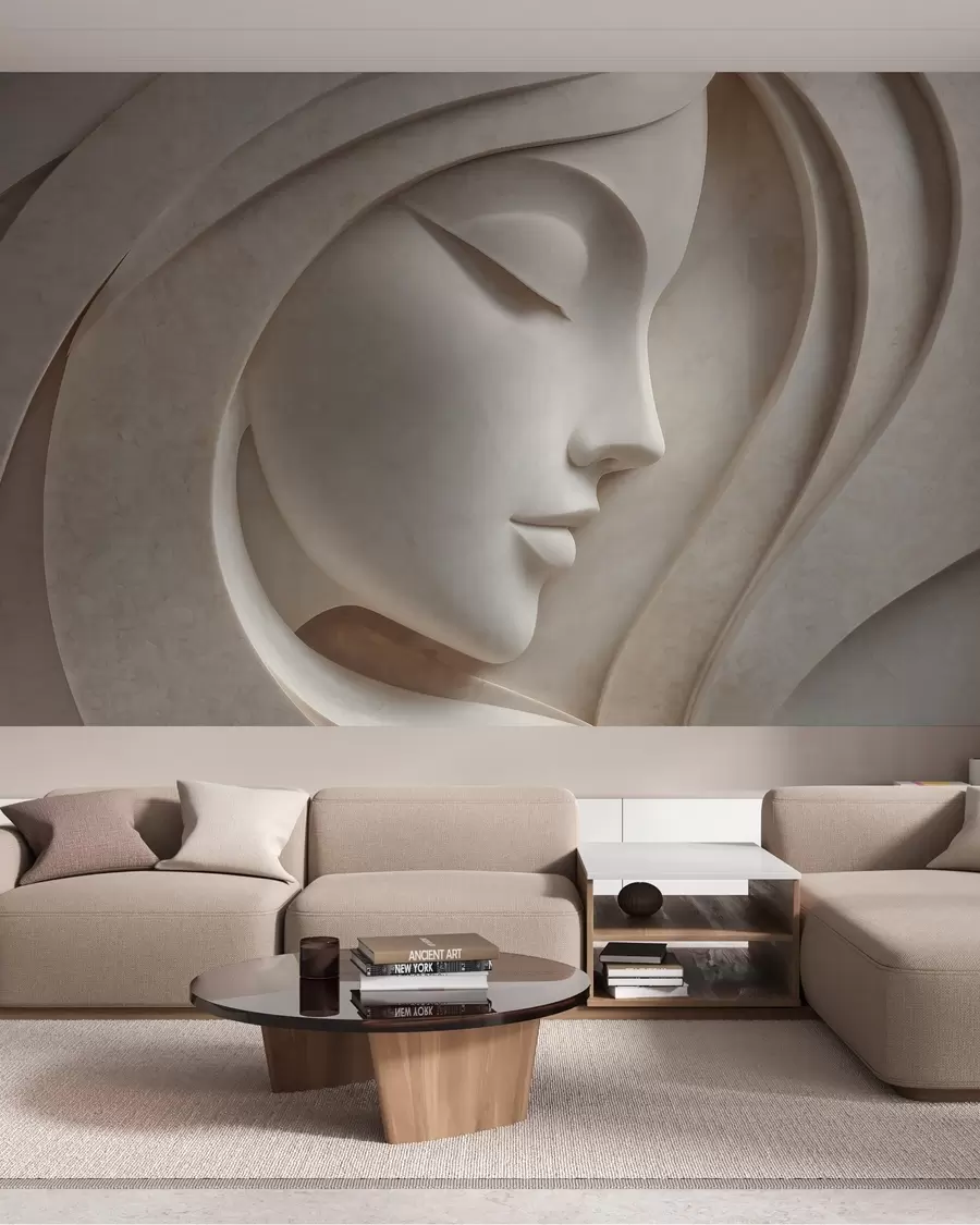 murales de pared Un perfil femenino en bajorrelieve w05569