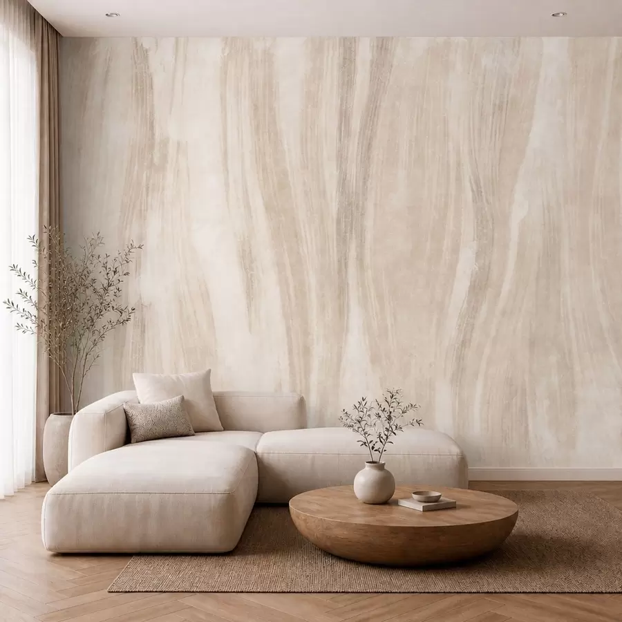 murales de pared Textura abstracta ligera con suaves transiciones verticales en tonos cremosos w05686